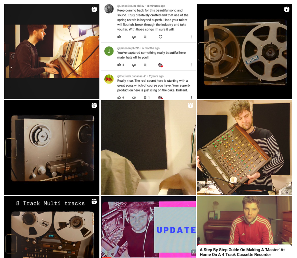 Andy Pickering Instagram feed thumbnail. How to videos, information, mixing tutorials and song writing sessions.